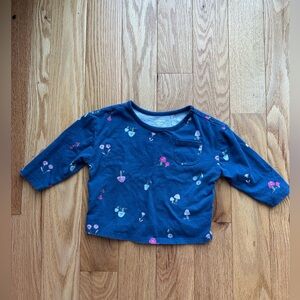 Carter’s Baby Girl Floral Cotton Long Sleeve Top - Blue 18M
